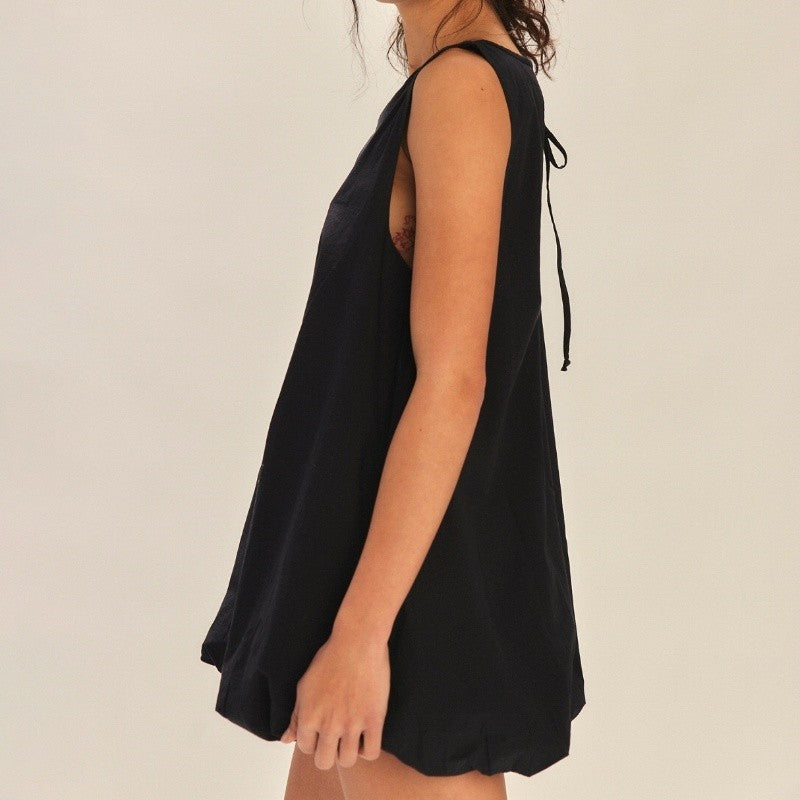 Sleeveless Hollow Lace Up Skirt