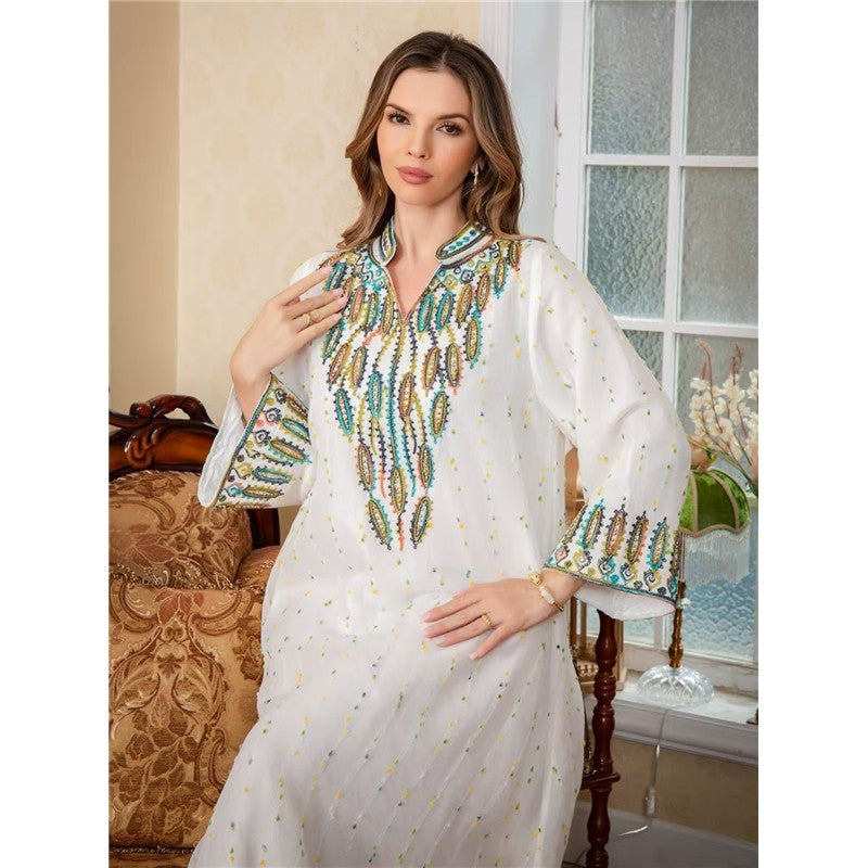 Muslim Chiffon Embroidered Dress