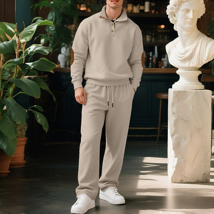 Stand Collar Jacquard Ribbed Knit Sweater