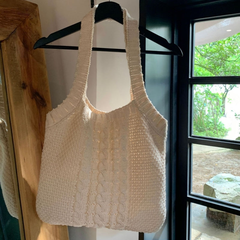Crochet Tote Bag Woven Bag Twist Handbag