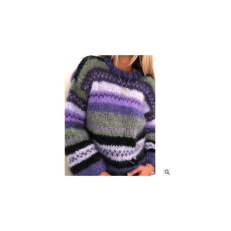 Loose Colorful Stripe Sweater