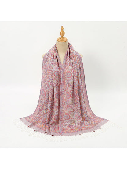Scarvii - Bohemian Paisley Print Scarf with Fringe