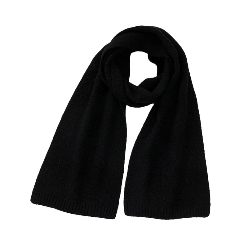 Wool Solid Color Knit Scarf