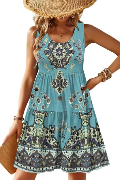 Womens Summer Sundress Boho Floral Casual Tank Dresses