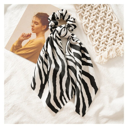 Snake Zebra Print Scarf Scrunchie
