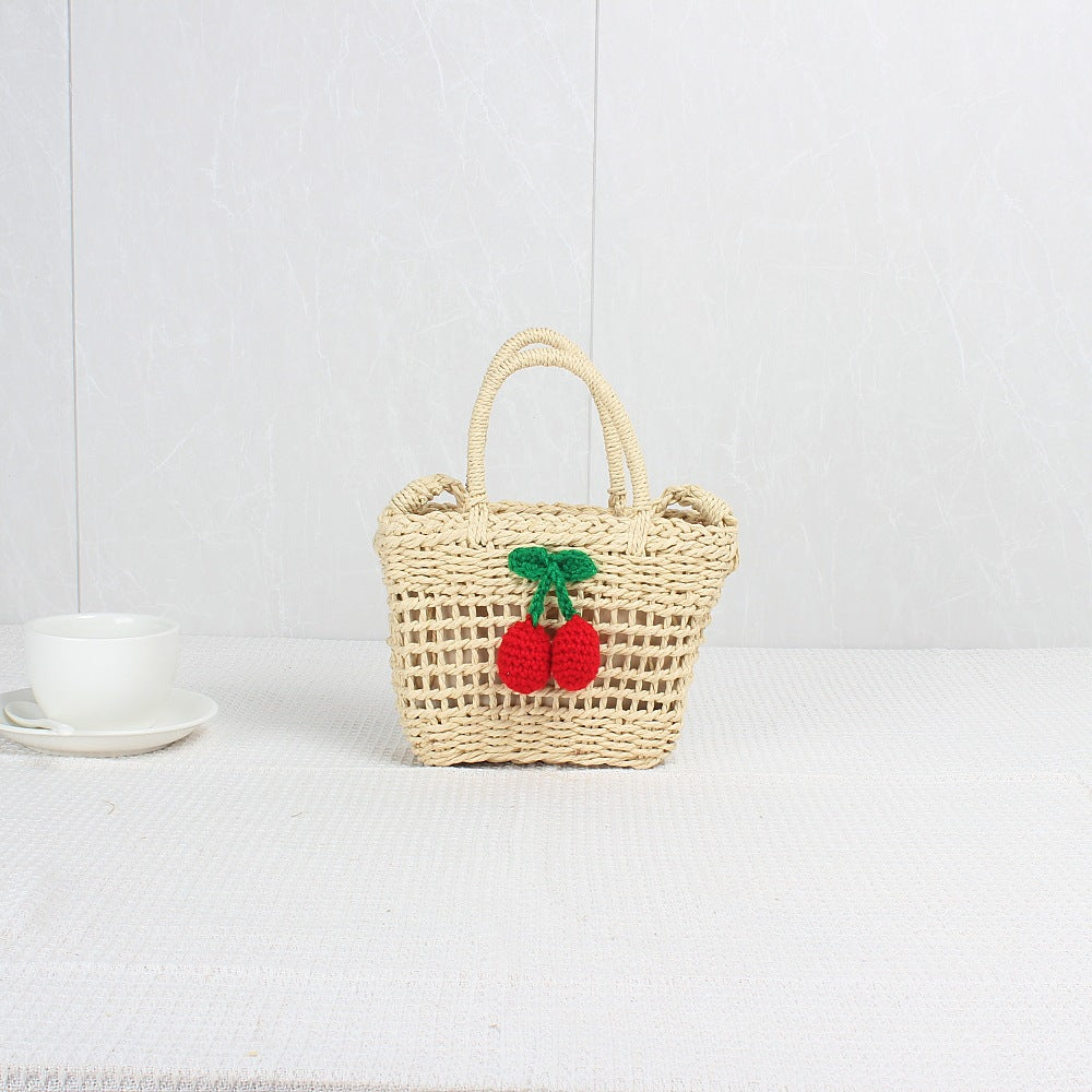 Crochet Market Bag Cherry Crossbody Bag