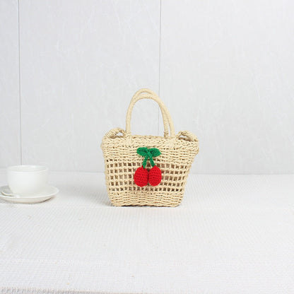 Crochet Market Bag Cherry Crossbody Bag