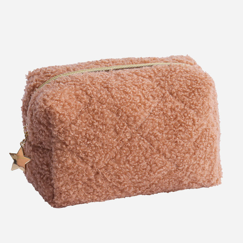 Fuzzy Plush Cute Mini Portable Makeup Bag