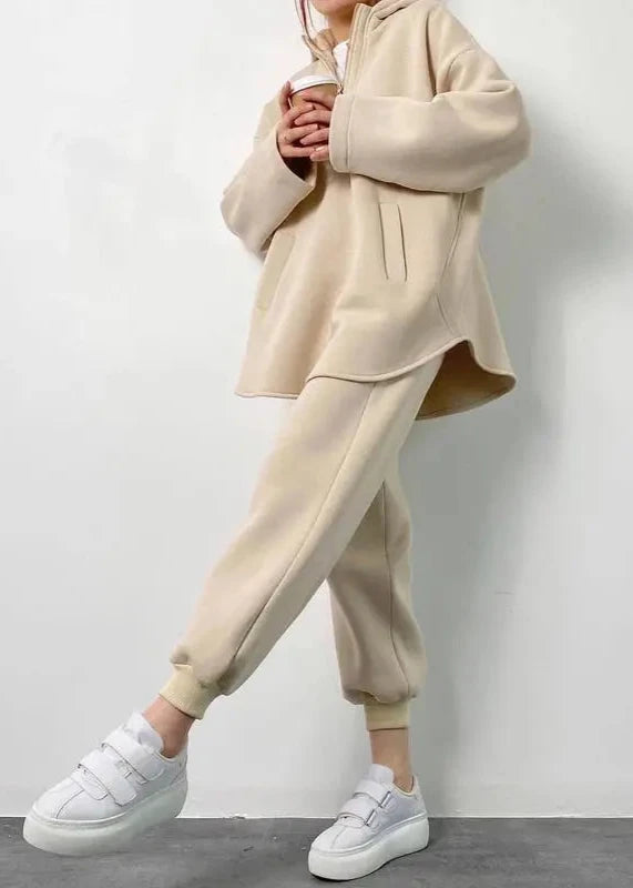 Hooded Lounge Set Cotton Soft Oversized