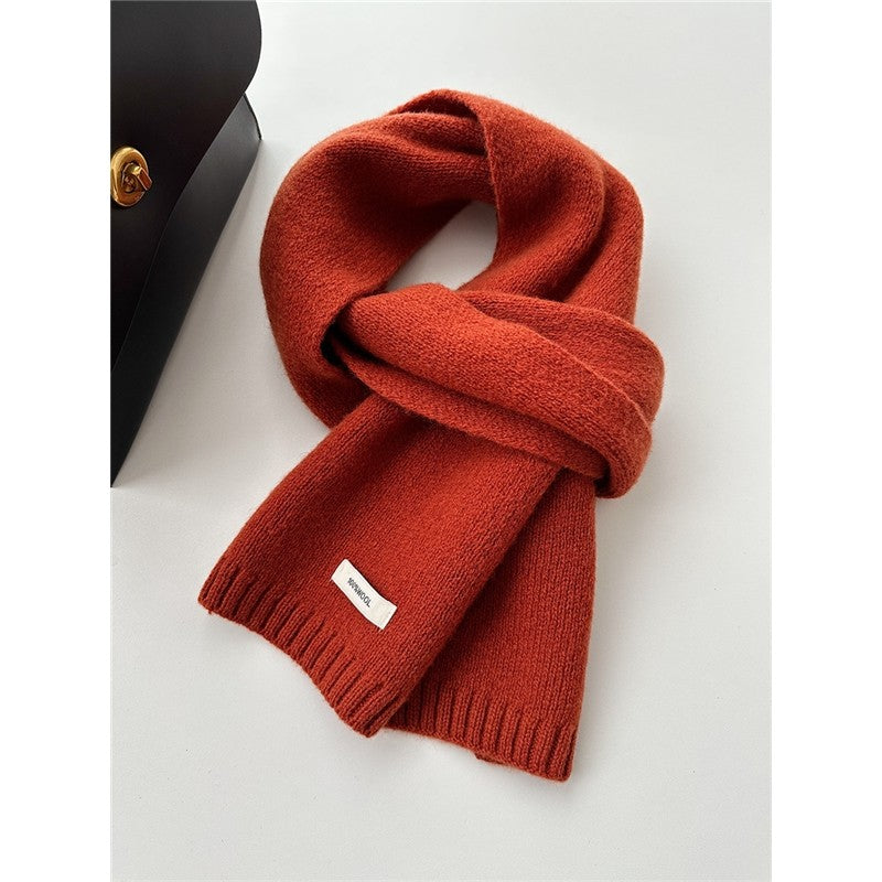 Wool Warm Solid Color Short Scarf