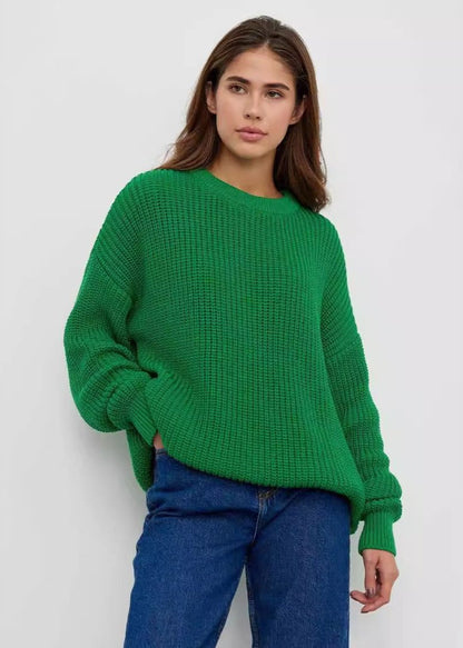 Round Neck Oversized Sweater Soft Fabric