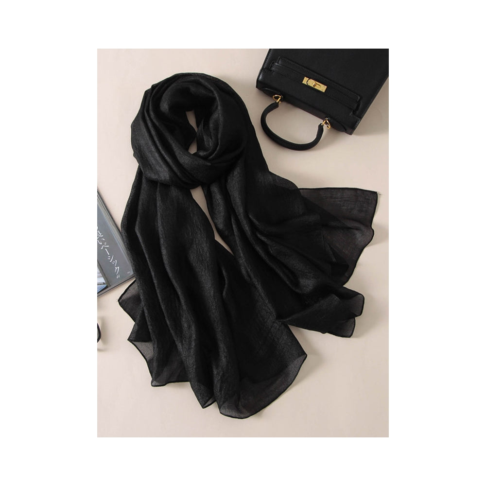 Casual Solid Color Keep Warm Sun Protection Silk Shawl&Scarf