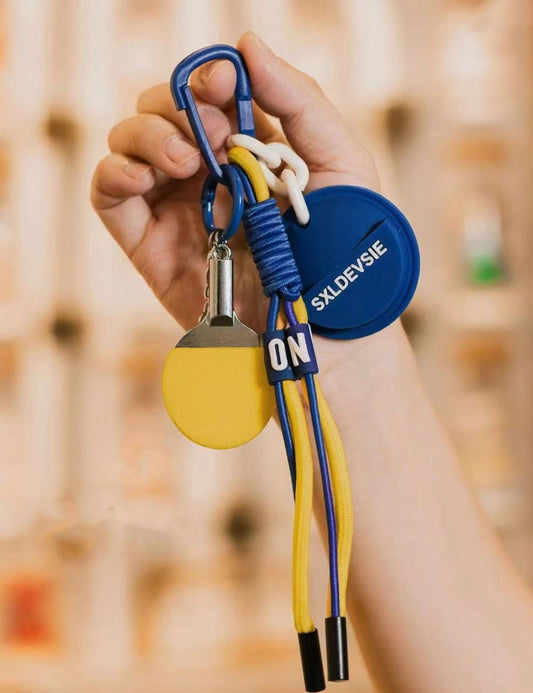 Mini Table Tennis Racket Rope Braided Keychain