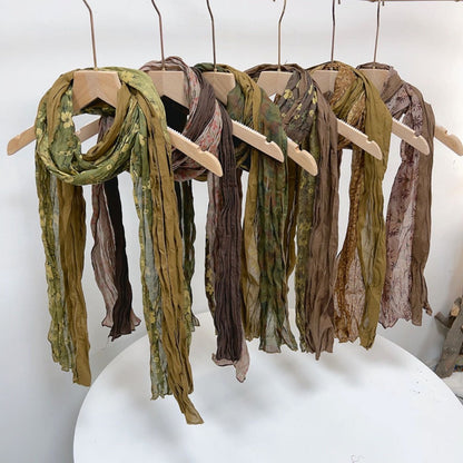 Scarvii - Narrow Pleated Spring Scarf