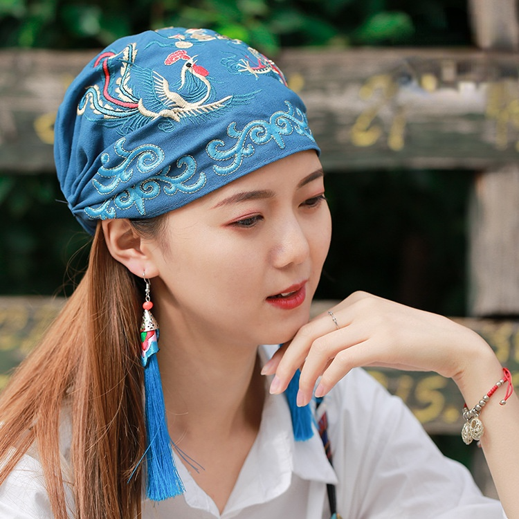 Tibetan Ethnic Embroidered Headscarf Hat Leisure Retro Embroidered Hat