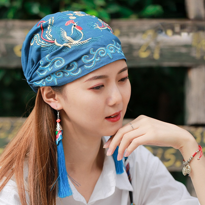 Tibetan Ethnic Embroidered Headscarf Hat Leisure Retro Embroidered Hat