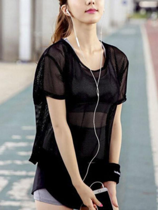 Women'S Tank Workout Tops Sports Wear For Women Gym T-Shirt Mesh Yoga Top Sport Workout Blouses Fitness Shirt Breathable