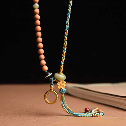 New Old Sandalwood Hand Chain Hand Woven Jade Hand Rope Female Tibetan Gawu Box Thangka Bracelet