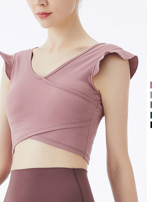 Lotus Leaf Summer New Tight Fitting Women'S Yoga Sports Vest Women'S Running Quick Drying Fitness Clothes Sleeveless Body Top