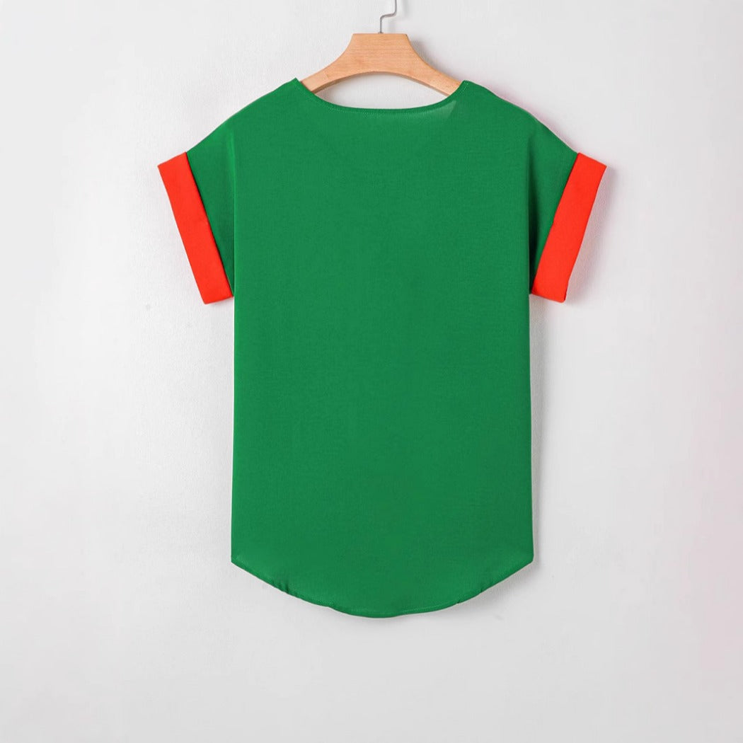 Crosa - Textured Colorblock Tee - Casual Chic