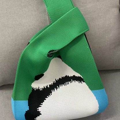 Crochet Tote Bag Big Butt Panda Knitting Bag
