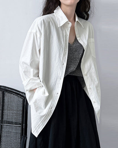 Long Sleeves Loose Blouses&Shirts Tops Outerwear Tops