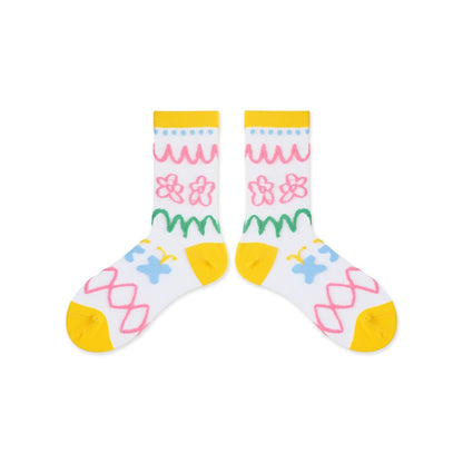 Rufia - Pastel Cartoon Socks - Breathable &amp; Soft