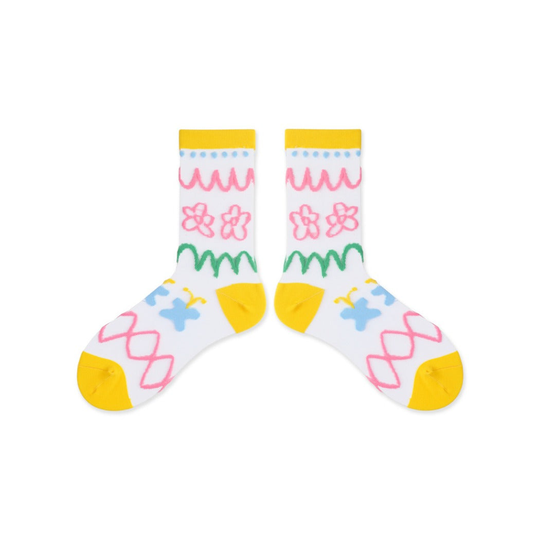 Rufia - Pastel Cartoon Socks - Breathable &amp; Soft