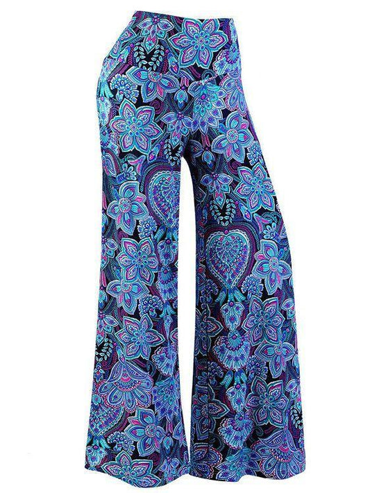 New Loose Striped Printed Trousers Flared Wide-Leg Pants