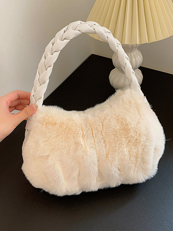 Pleated Split-Joint Woven Bags Handbags