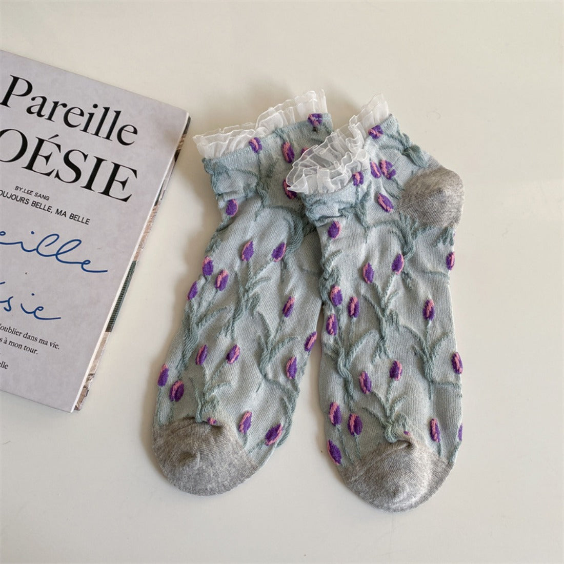 Rufia - Tulip Lace Trim Ankle Socks