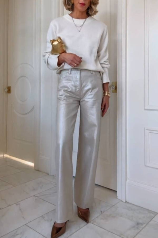 Pistola Tate High-Rise Bowed Wide-Leg Jeans