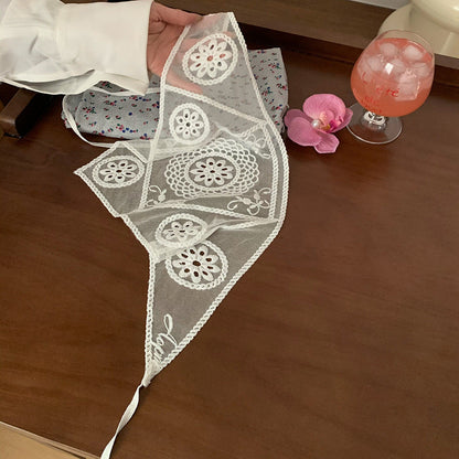 Haila - White Lace Headband Scarf