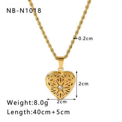 Simple Zircon Pendant Chain Necklace