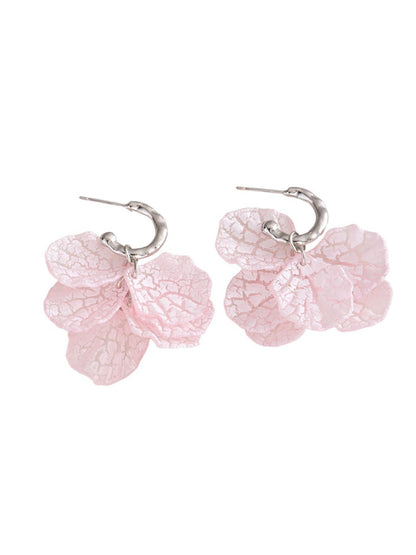 Earwish - Summer Fresh Petal Drop Earrings - Dainty &amp; Elegant