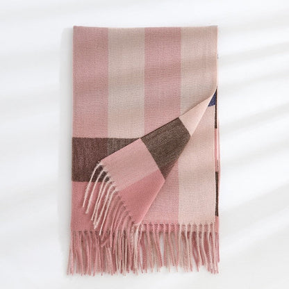 Plaid Printed Tassel Scarf