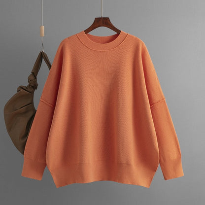 Round Neck Solid Color Loose Sweater