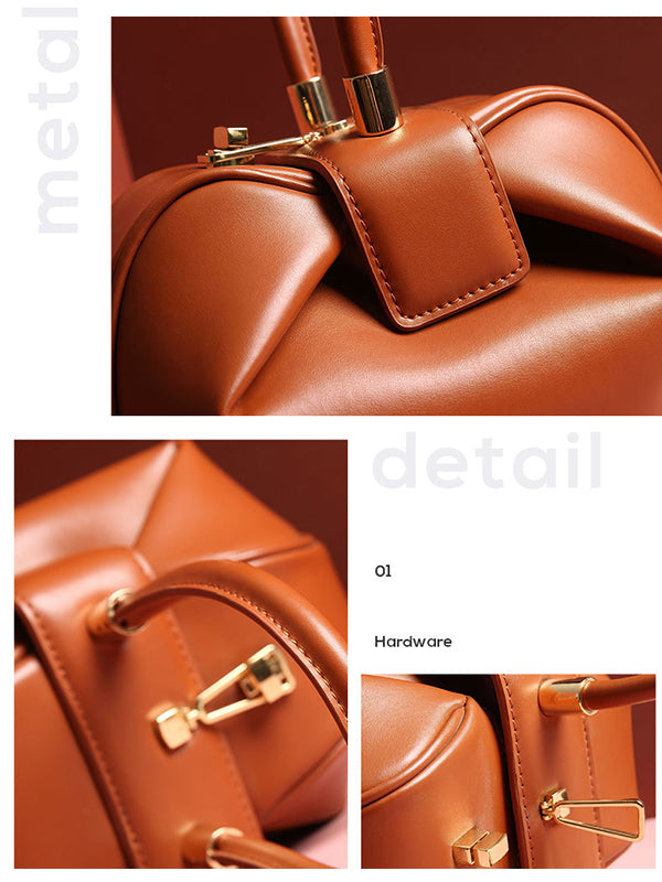 Retro Fashion Solid Color Three-Dimensional Handbags