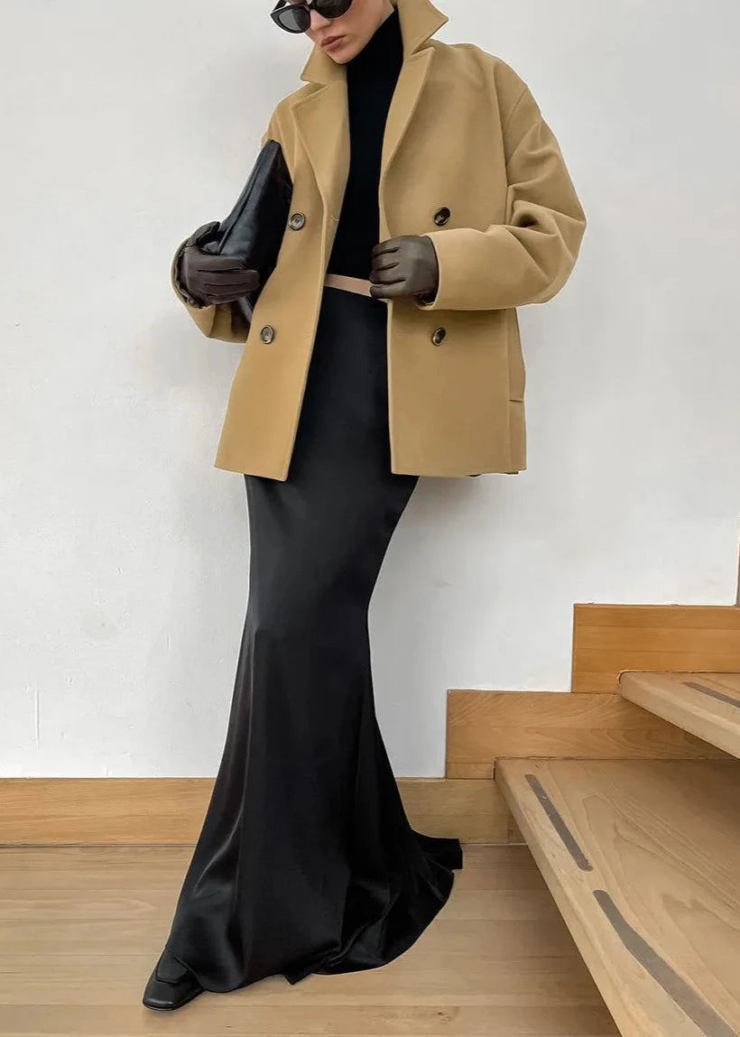 Double Breasted Wool Coat With Relaxed Fit