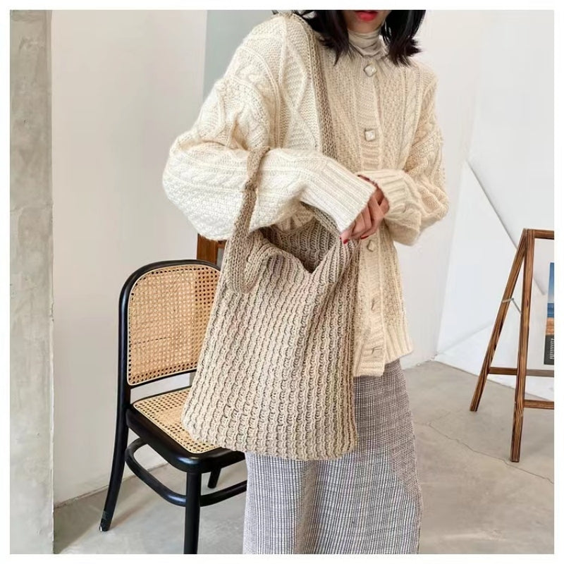 Crochet Tote Bag Mori Style Shoulder Bag