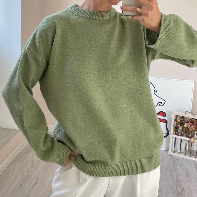 Fall Crew Neck Casual Thicken Warm Sweater
