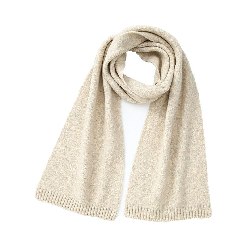 Wool Solid Color Knit Scarf