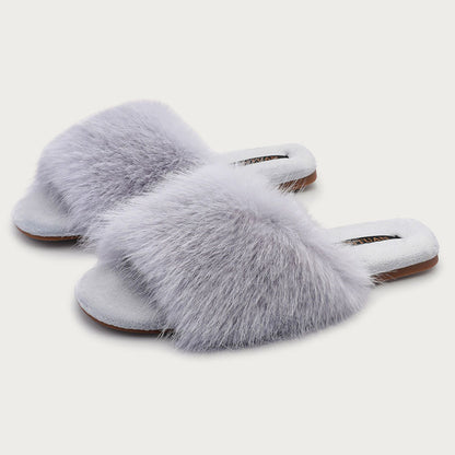 Fuzzy Faux Fur Warm Non-Slip Indoor Slippers