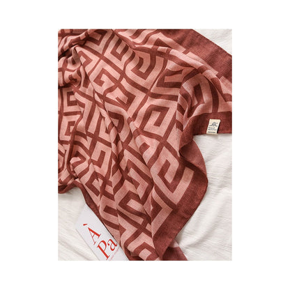 Stylish Printed Warm Sun-Proof Silk Scarf