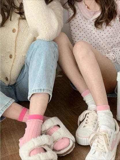 Rufia - Macaron-Colored Mid-Calf Socks - Sweet &amp; Simple