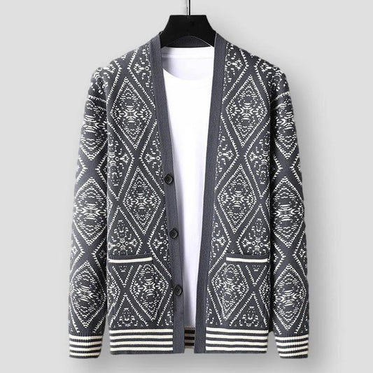 Saint Morris Graphic Wool Cardigan