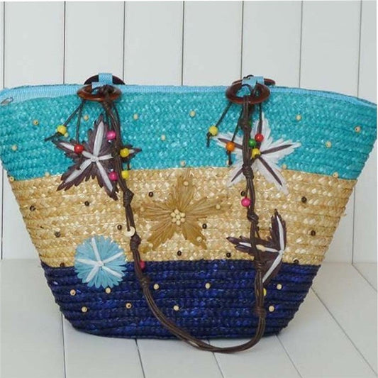 Bucket Shaped Straw Woven Bag