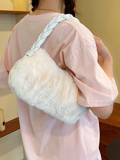 Pleated Split-Joint Woven Bags Handbags