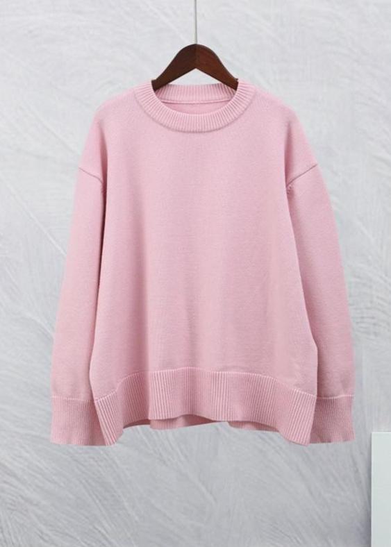 Cozy Crew Neck Sweater Soft Breathable Fabric