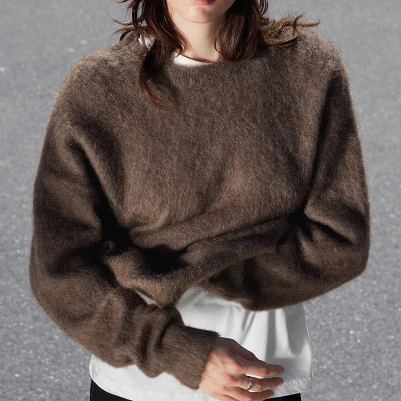 Winter Crew Neck Long Sleeve Pullover Knit Sweater